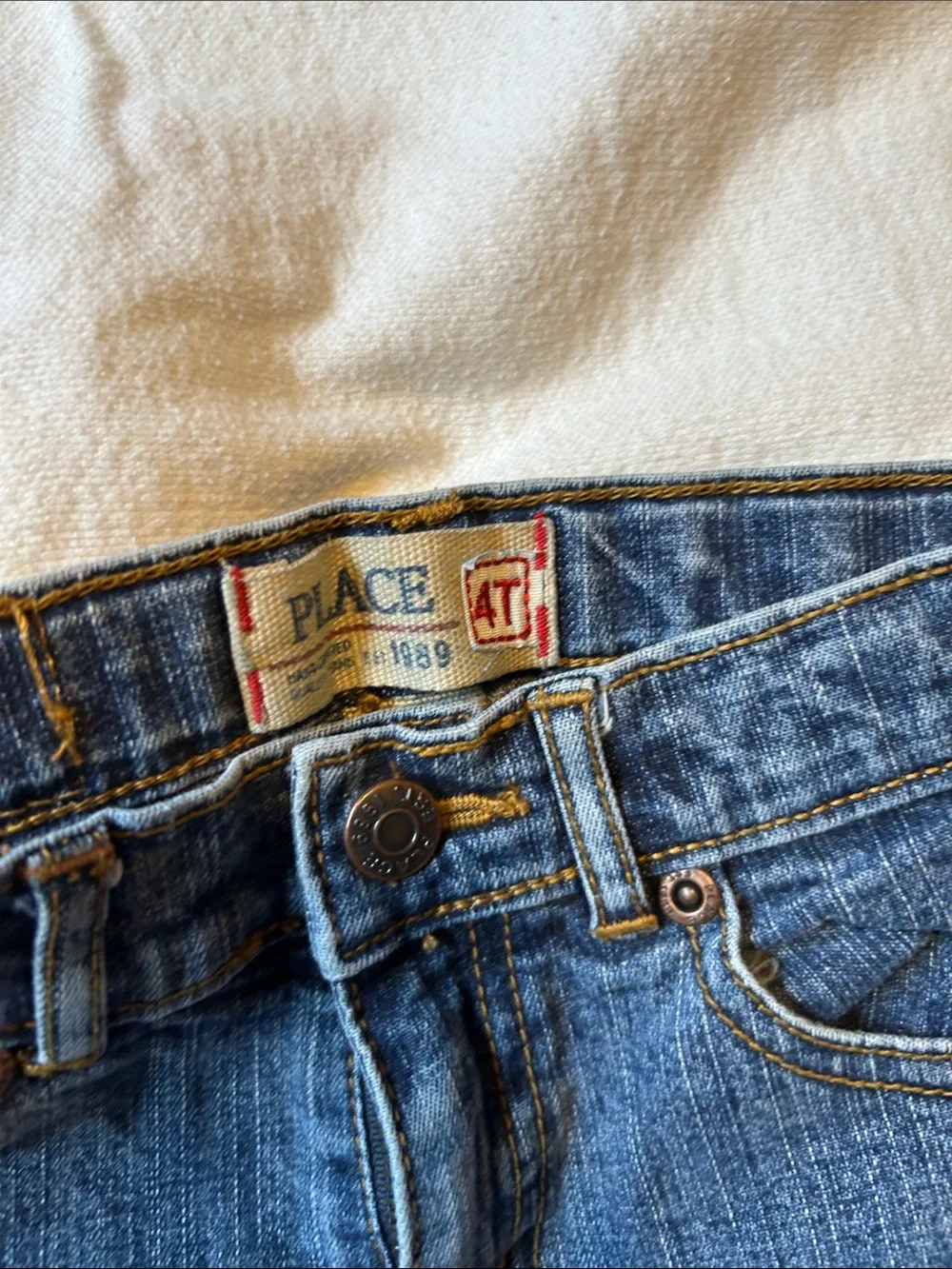 Girls Denim Jeans - Solid Blue and Blue with Multicolor Floral Prints
